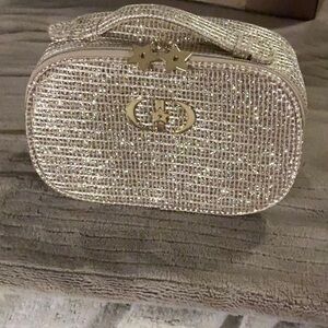 Dior Beauty Gold Glittery Cosmetic Pouch GWP